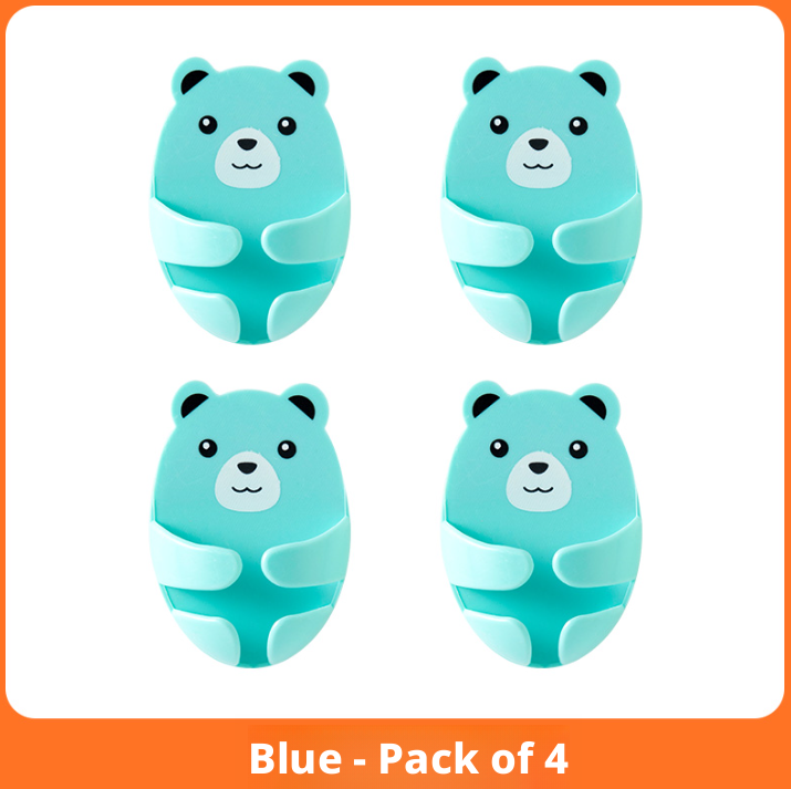 Main product image of Punch-Free Power Socket Hooks, Blue, 4-Pack