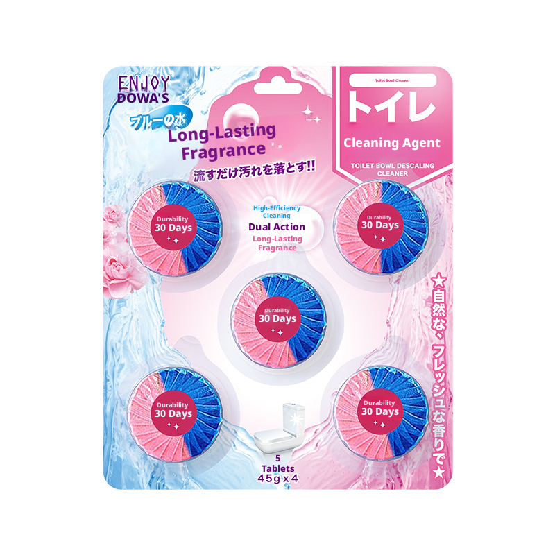 Main product image of Two-Color Rose Scented Toilet Cleaner Blocks, 45g, 5-Pack