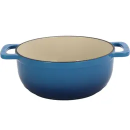 Product image of Cast Iron 6QT Enamel Cooking Pot, Gradient Blue