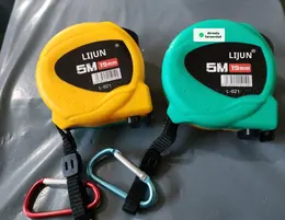Product image of Carabiner Clip Steel Tape Measure, 5m x 19mm, ABS Casing, Yellow/Green
