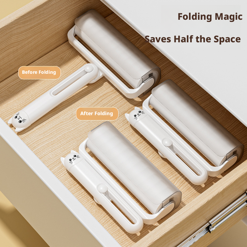 Main product image of Folding Lint Roller, 40 Adhesive Sheets, White PP