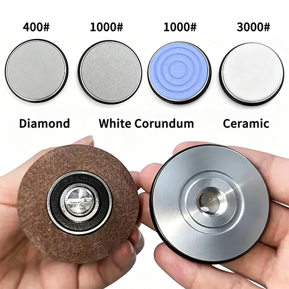 Main product image of Magnetic Rolling Knife Sharpener Replacement Wheels, Double-Sided Diamond Grinding Discs