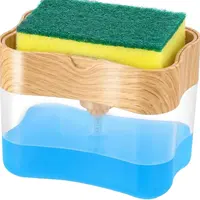 Product image of Kitchen Dish Soap Dispenser with Sponge Holder, 13 oz Refillable Pump