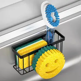Product image of Black Sink Sponge Holder, Suction Cup & Adhesive Mount