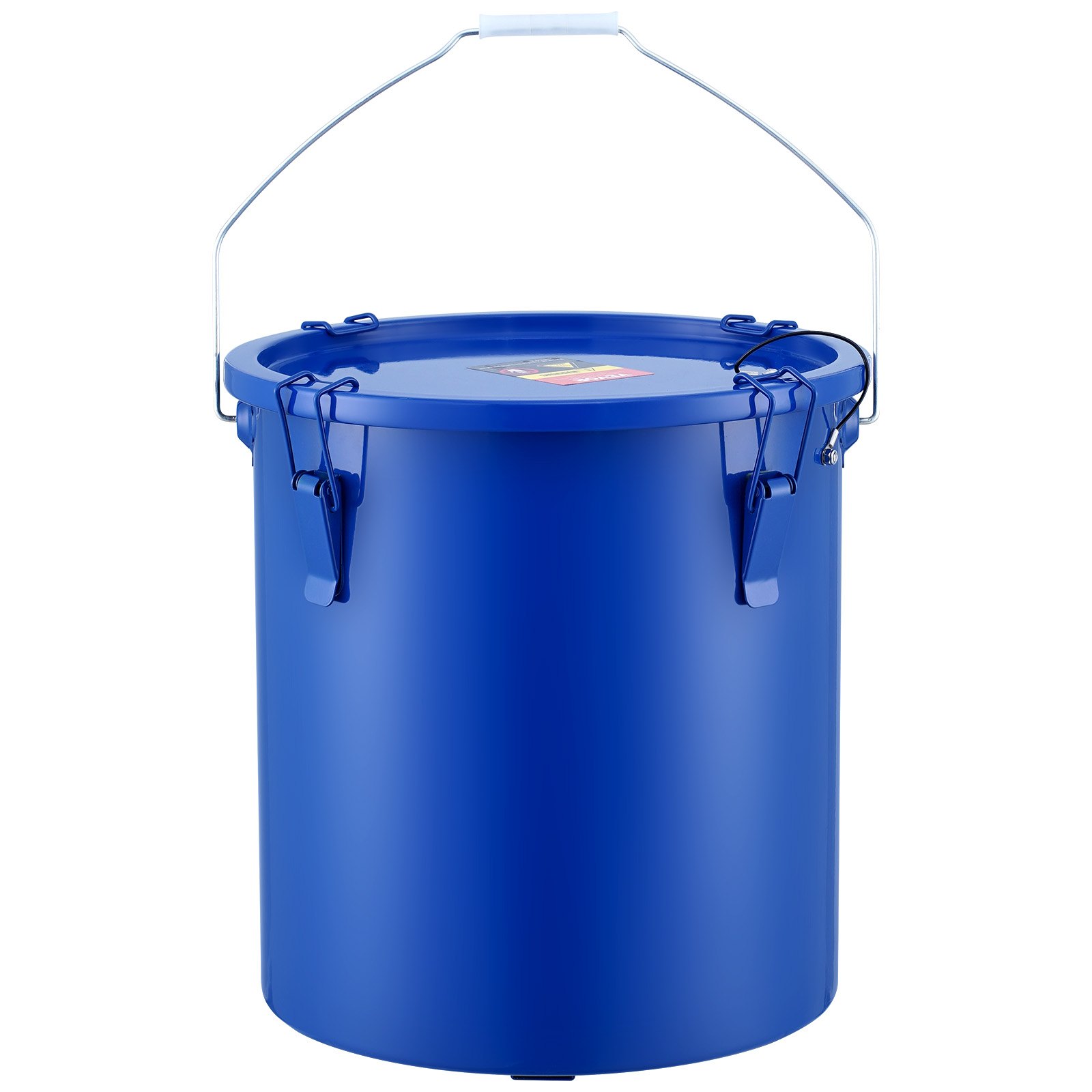 Main product image of 6 Gal Carbon Steel Fryer Grease Bucket with Lid, Lock Clips, Filter Bag, Blue