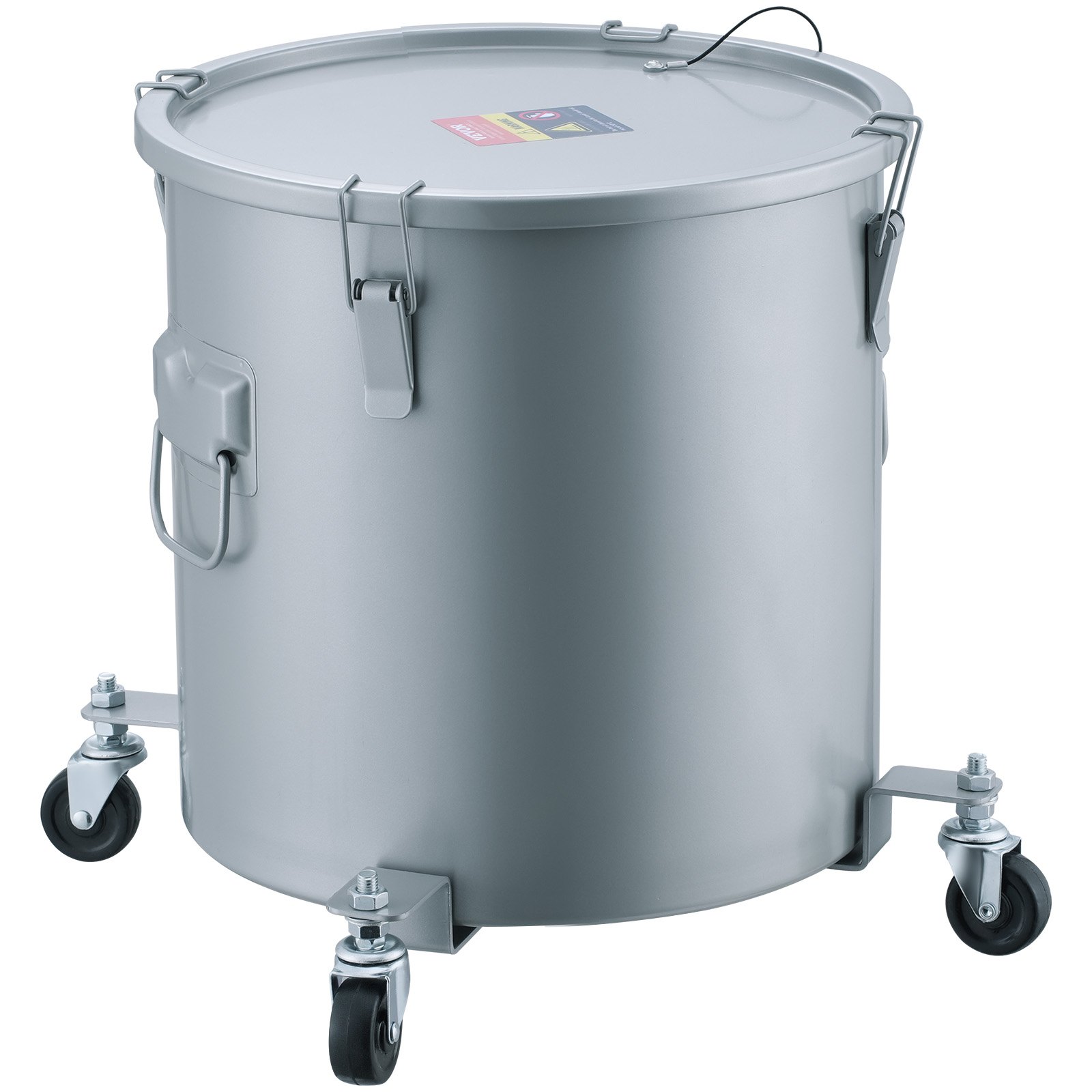 Main product image of 8 Gal Fryer Oil Disposal Caddy, Carbon Steel, Caster Base, Filter Bag, Gray