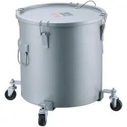 Product image of 8 Gal Fryer Oil Disposal Caddy, Carbon Steel, Caster Base, Filter Bag, Gray