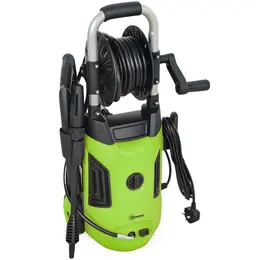 Product image of 1800W Pressure Washer, 150 Bar, 420 L/h Flow, 6M Hose, Hose Reel, Steel Handle