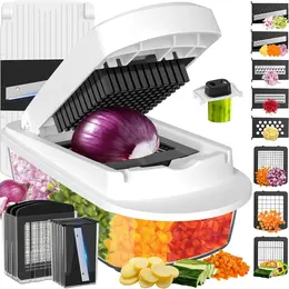 Product image of 8-Blade Chopper, Slicer & Grater Tool Set, White