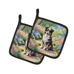 Product image of Australian Shepherd Heat Resistant Pot Holders, Pair, 7 1/2 x 7 1/2