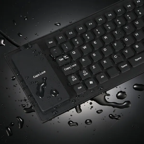 Main product image of Full Size Waterproof Foldable Flexible Silicone USB Keyboard
