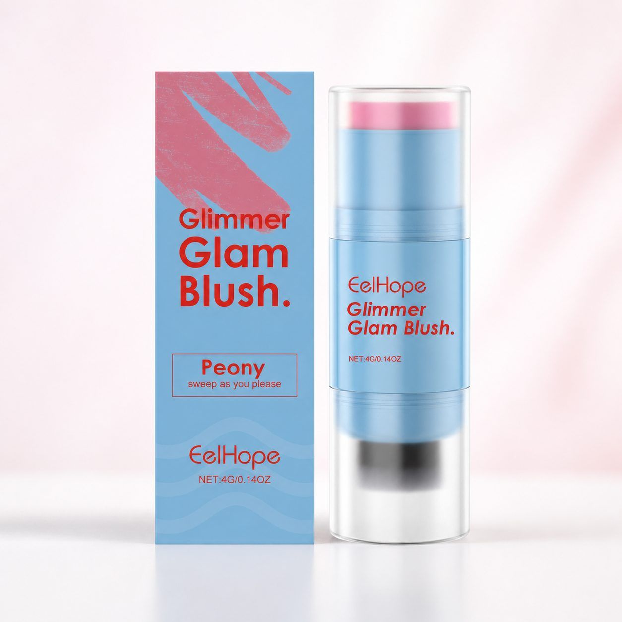 Main product image of Blush Stick, Dual-End, with Brush, EELHOPE, Peony, 4 g