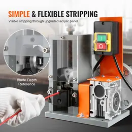 Product image of VEVOR Automatic Wire Stripping Machine, 180W, 60 ft/min, Visible Depth Reference