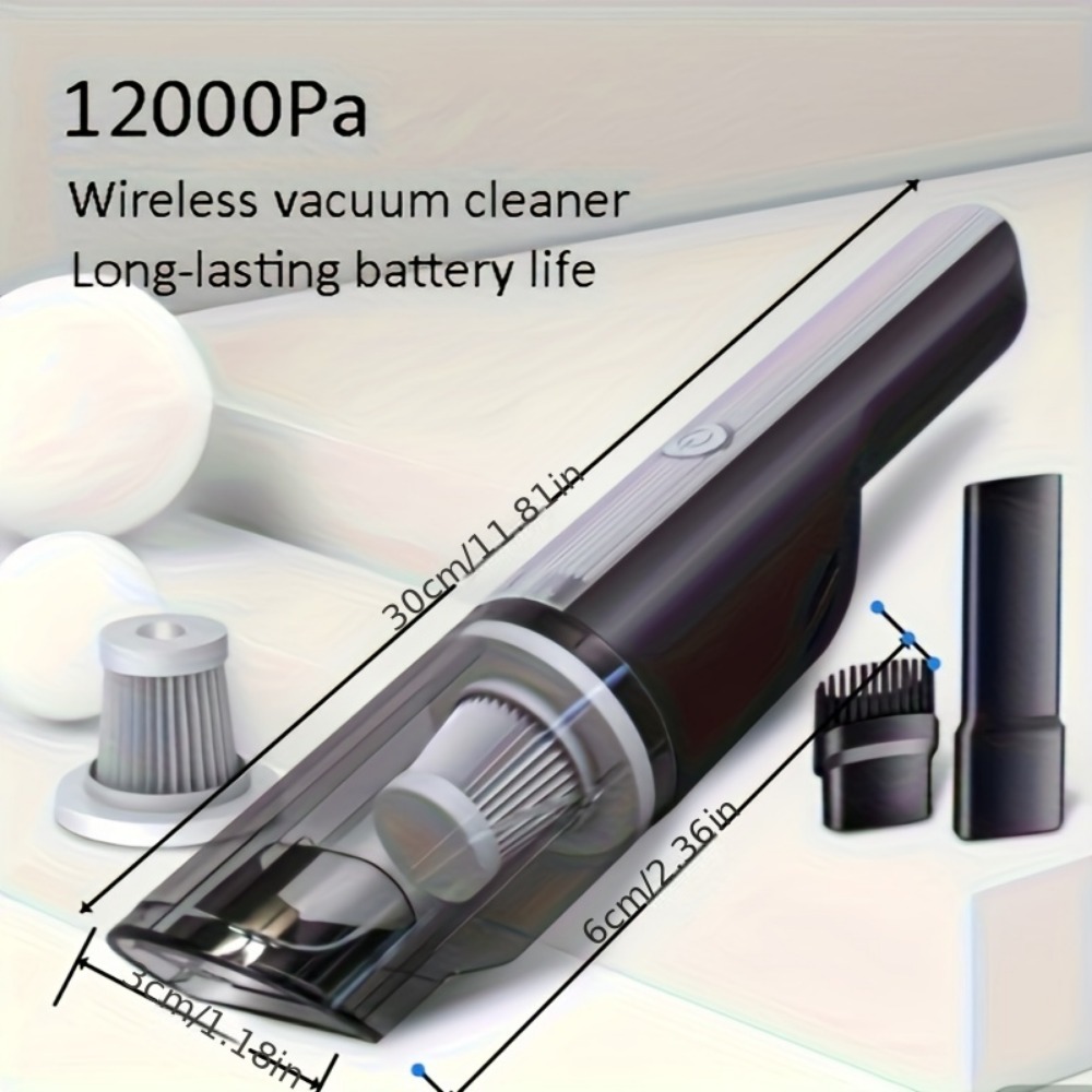 Main product image of Red Compact Cordless Handheld Rechargeable Car Vacuum Cleaner