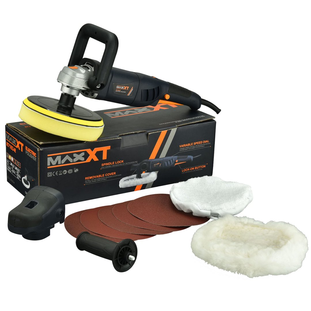 Main product image of 7 Inch Rotary Variable Speed Polisher Kit with D-Handle, Bonnets, Sanding Discs