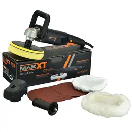 Product image of 7 Inch Rotary Variable Speed Polisher Kit with D-Handle, Bonnets, Sanding Discs