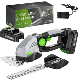 Product image of Cordless 2-in-1 Hedge Trimmer & Grass Shears, 21V 2.0 Battery x2