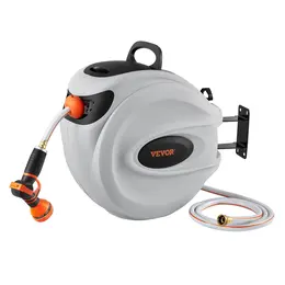Product image of 1/2" x 131.23 ft Retractable Hose Reel, Wall Mount, Auto-Rewind, 180° Swivel