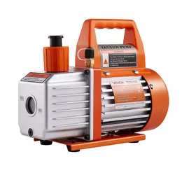 Product image of 4 CFM 1/3 HP Single Stage Rotary Vane HVAC Vacuum Pump, Manifold Gauge Kit