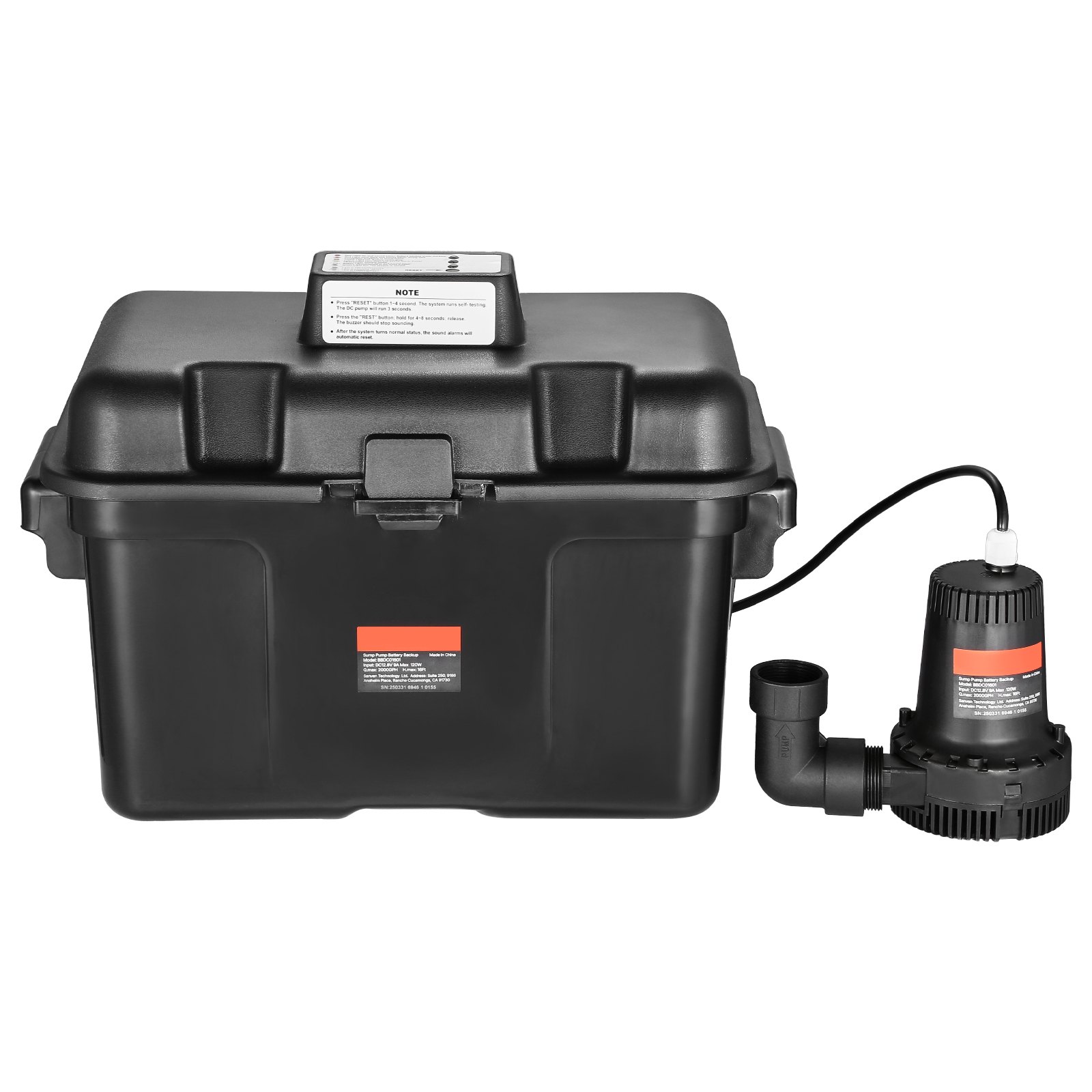 Main product image of Basement Emergency Backup Sump Pump System 2000 GPH 0.17 HP