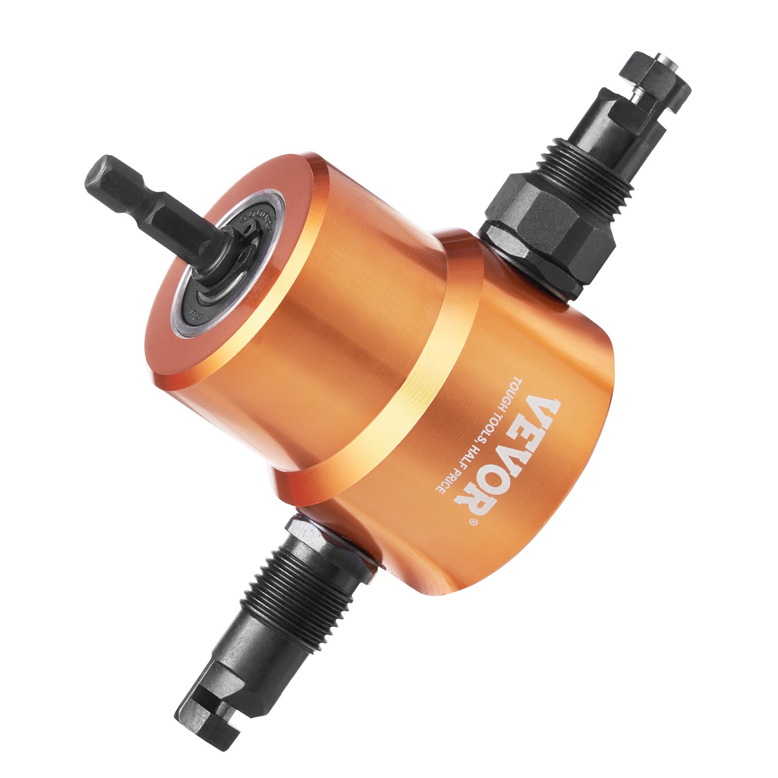 Main product image of Double Head Sheet Metal Nibbler Drill Attachment with Punch, Die, and Step Bit