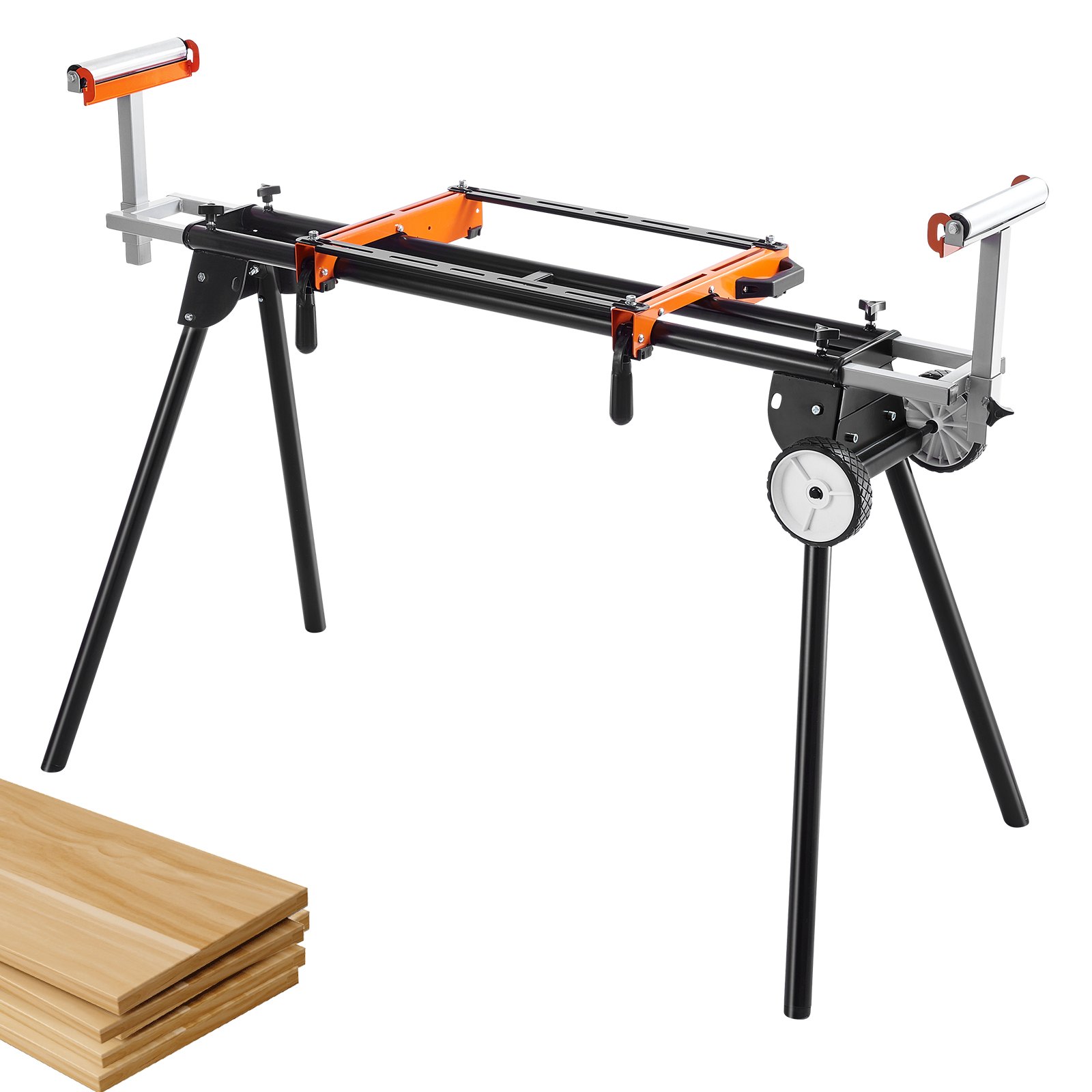 Main product image of Miter Saw Stand, 550 lbs Load Capacity, Steel, Collapsible