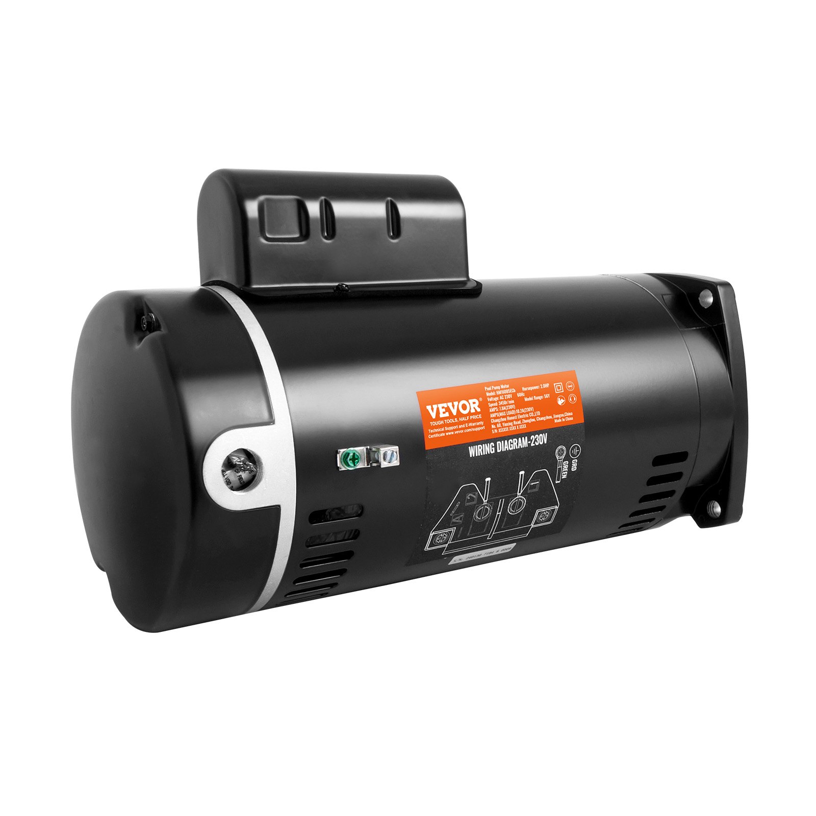 Main product image of 2 HP Pool Pump Motor, 56Y Frame, 230V, 3450 RPM, CCW, Square Flange