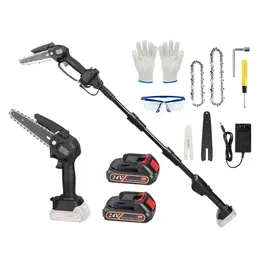 Product image of Cordless Pole Saw & Mini Chainsaw, Length Adjustable, 2x 1500mAh Batteries, 4in/6in Chains