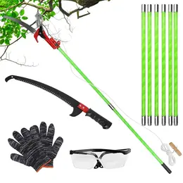 Product image of Manual Extendable Pole Saw and Pruner, 8.23-15.12FT, with Scissors and 2 Blades