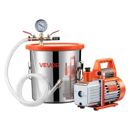 Product image of 3.5 CFM Single Stage Vacuum Pump, 3 Gallon Stainless Steel Degassing Chamber Kit