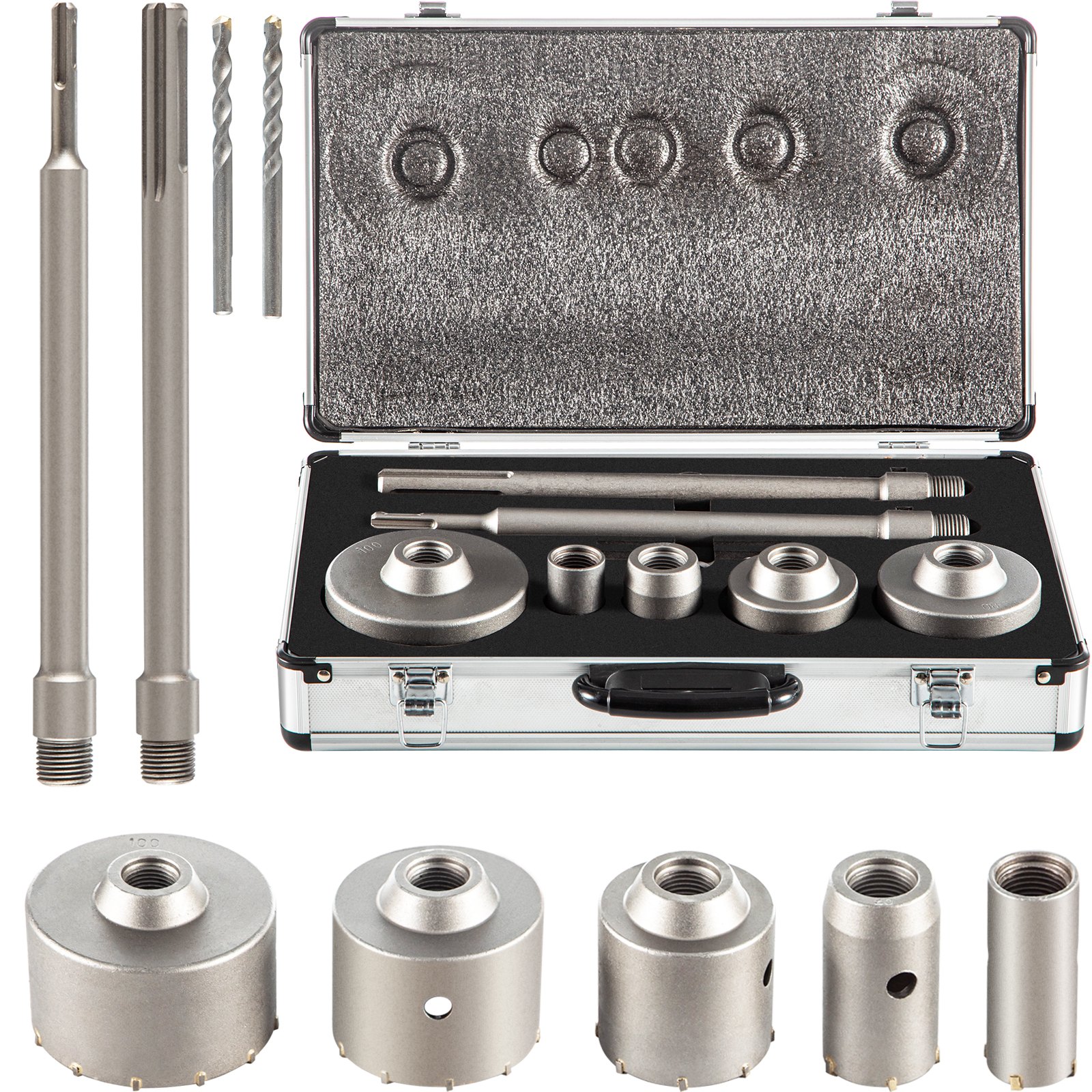 Main product image of Concrete Hole Saw Kit, 1-2/11", 1-3/5", 2-9/16", 3-5/32", 3-15/16" SDS Plus/Max