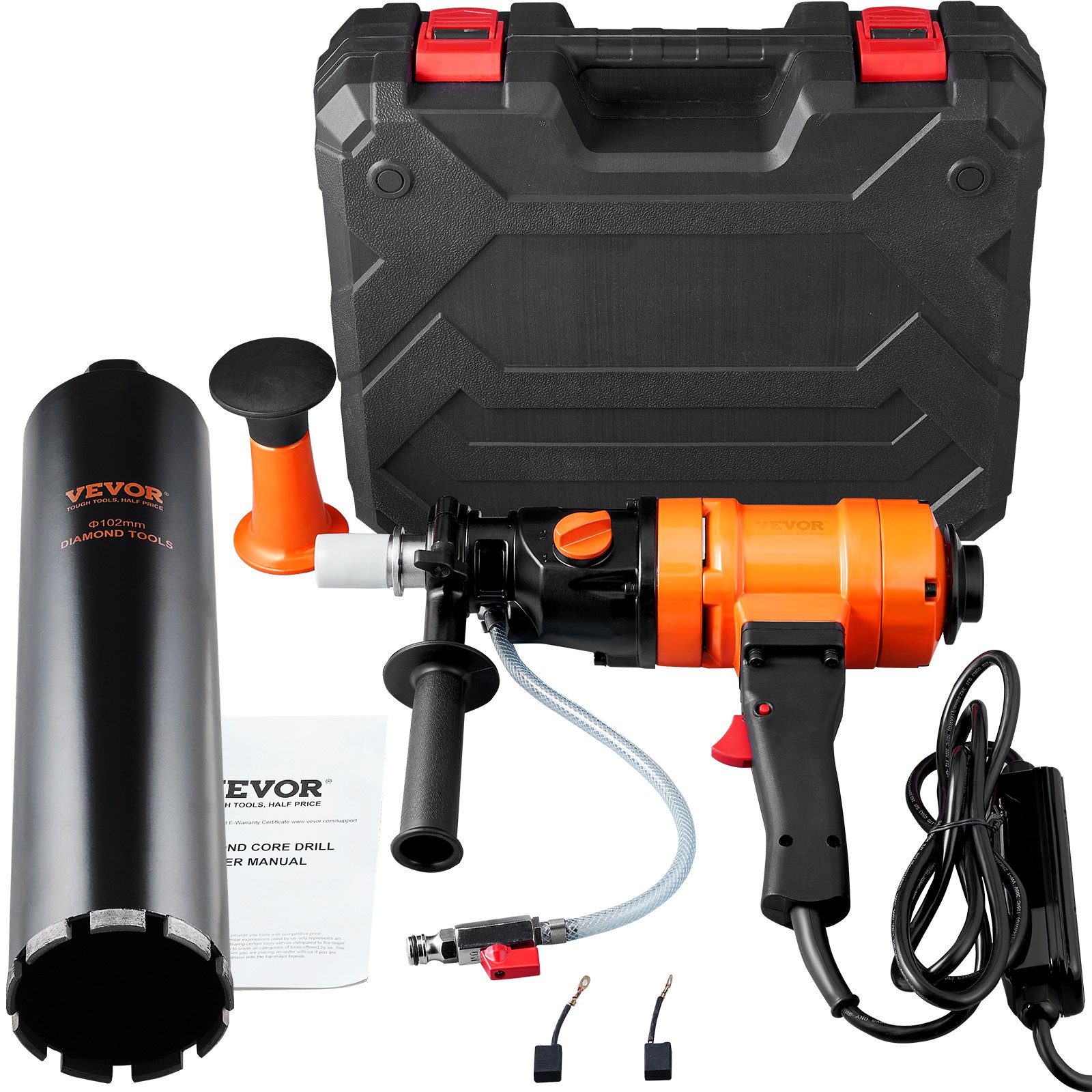 Main product image of Handheld Wet Core Drill, 3-4in Diameter, 1500W, 2-Speed 1100-2400RPM, 1-1/4" Bit Thread