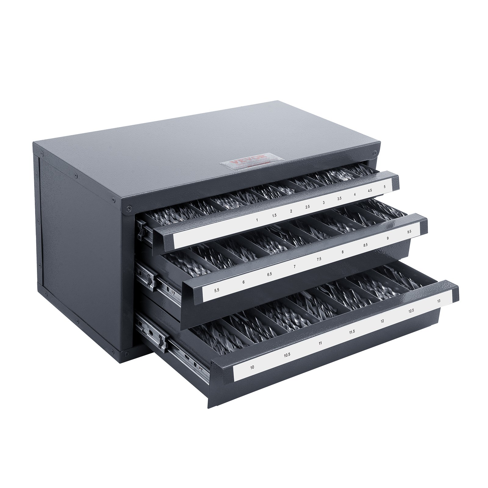 Main product image of Drill Bit Dispenser Cabinet, 3-Drawer, 1-13mm, Steel, Stackable