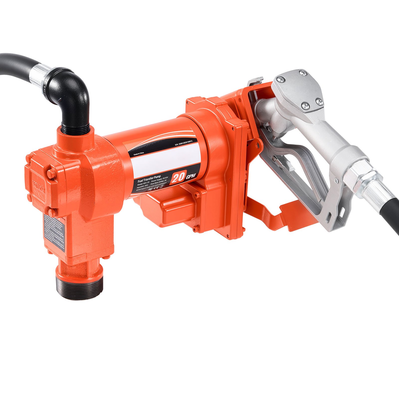 Main product image of Fuel Transfer Pump, 12V DC, 20 GPM, Hose & Nozzle, Gasoline/Diesel