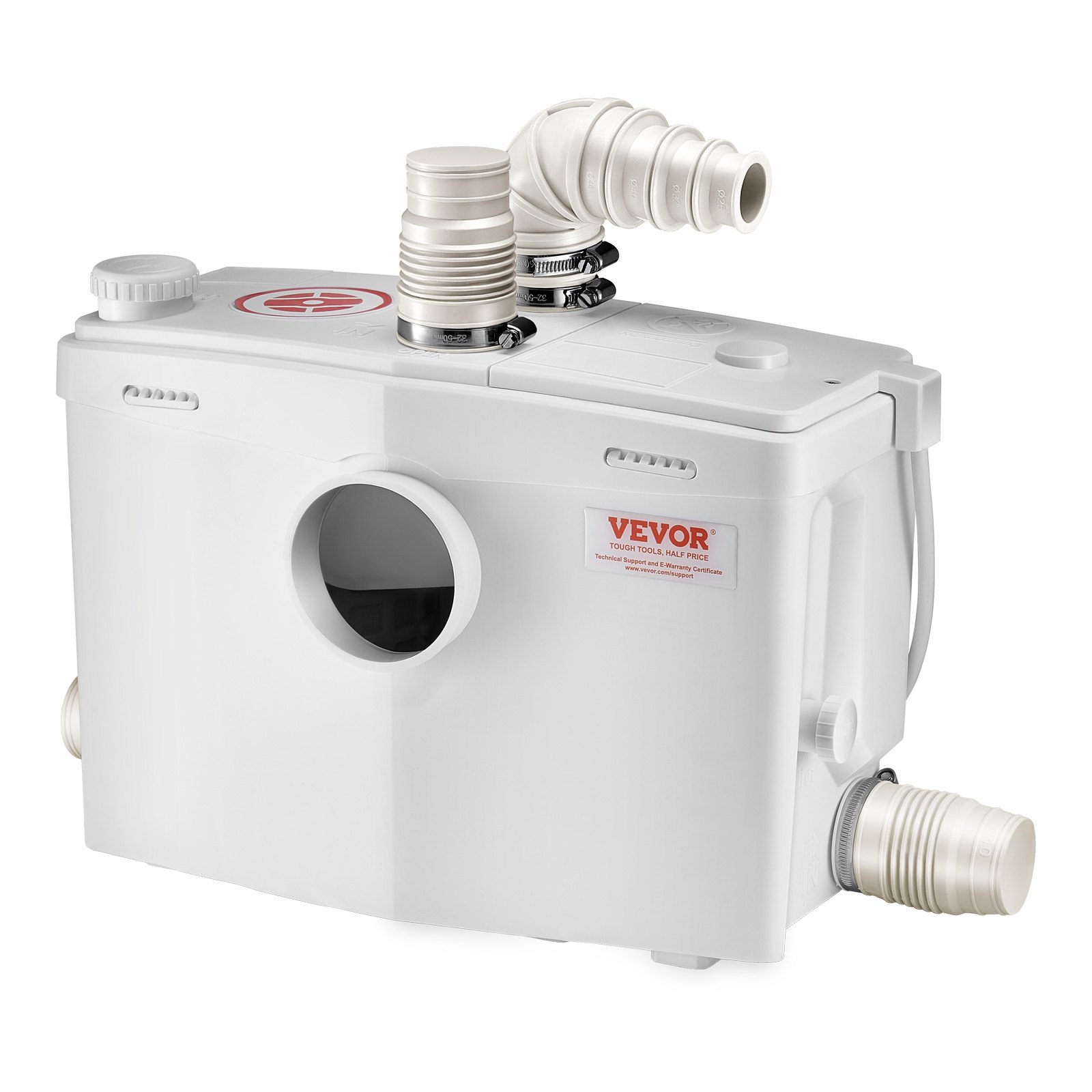 Main product image of Macerator Pump, 1200W, 48 GPM Flow, 33 Ft Head Lift for Toilet, Basement, Sink