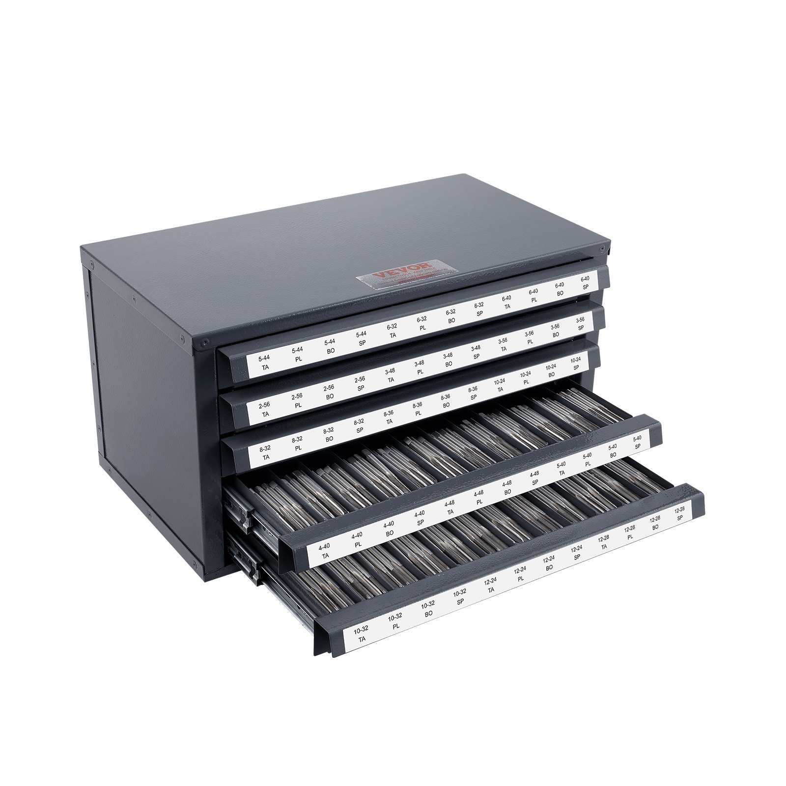 Main product image of Tap Dispenser Cabinet, 5-Drawer, #2-56-#12-28 Tap Sizes, 60-Compartment, Stackable Steel