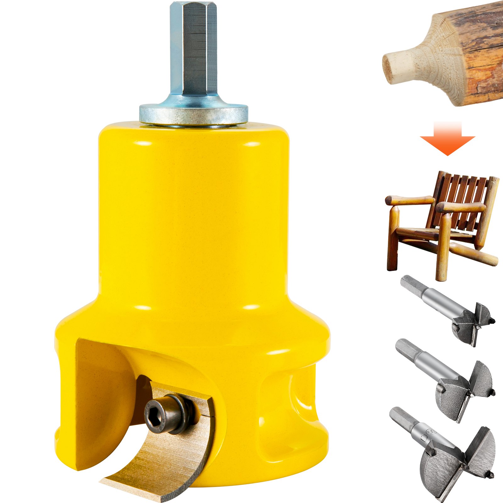 Main product image of Tenon Cutter, 1.5in 38mm Diameter, Dual Curved Blades, Aluminum & Steel