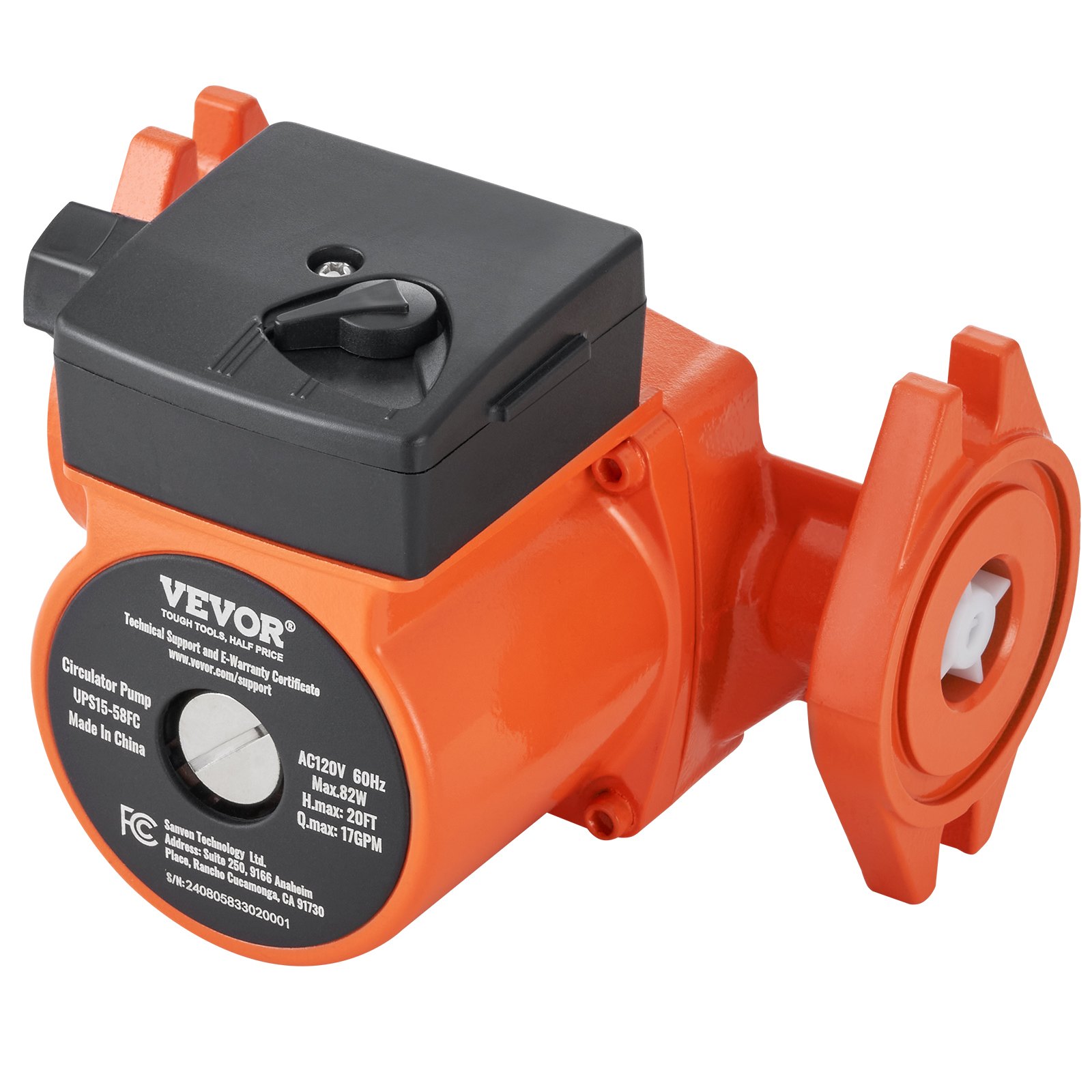 Main product image of UPS15-58FC Hot Water Circulation Pump, 110V, 82W, 17 GPM