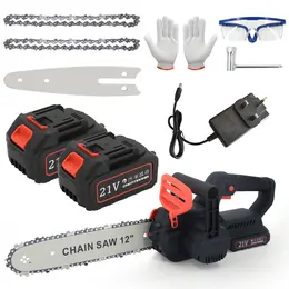 Product image of 12-inch Cordless Brushless Electric Chainsaw with 2 Batteries and Charger