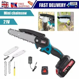 Product image of 6-inch 4000W Cordless Mini Chainsaw, One-Hand Operation, 2 Batteries