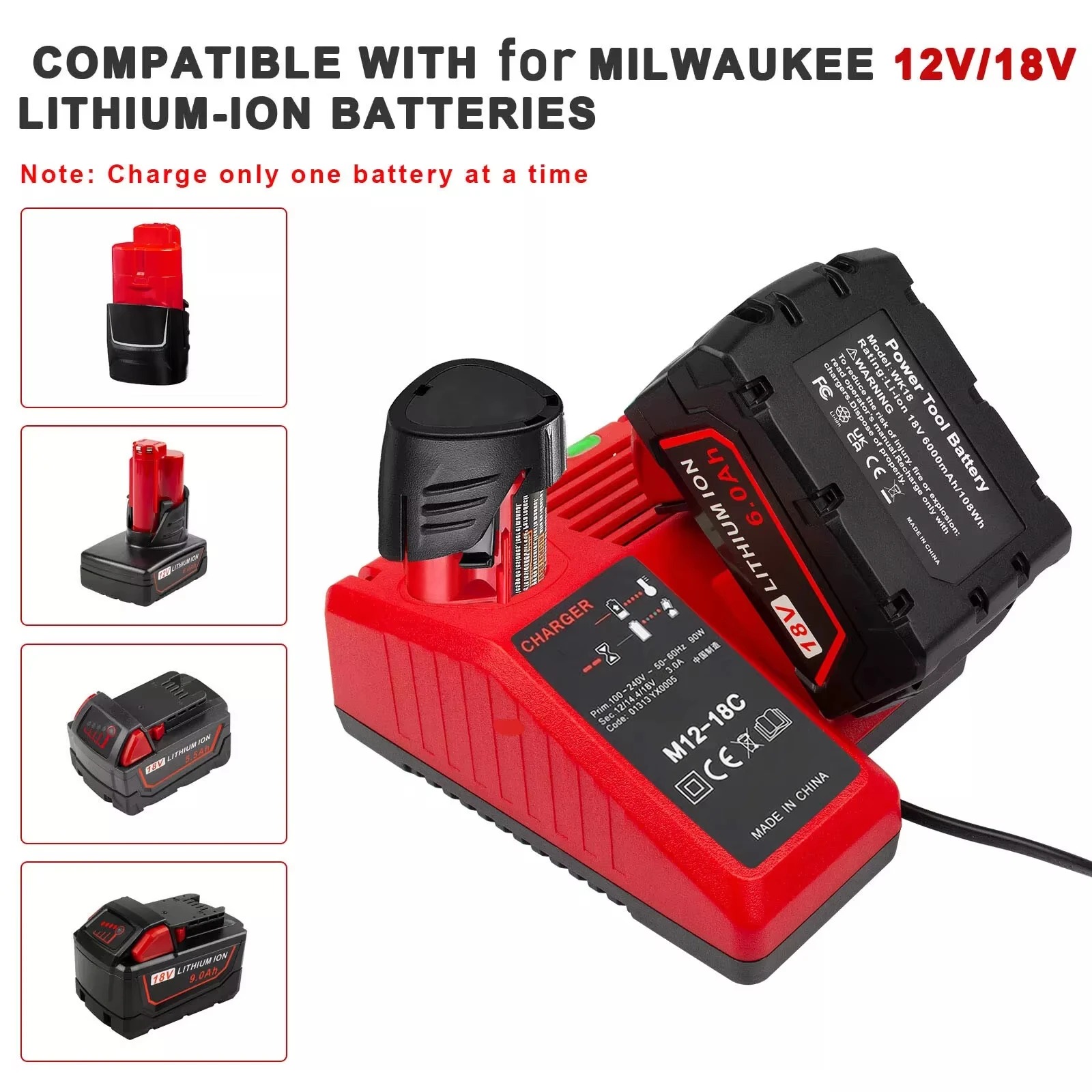 Main product image of Milwaukee M18 Li-ion Battery Charger, 14.4V-18V