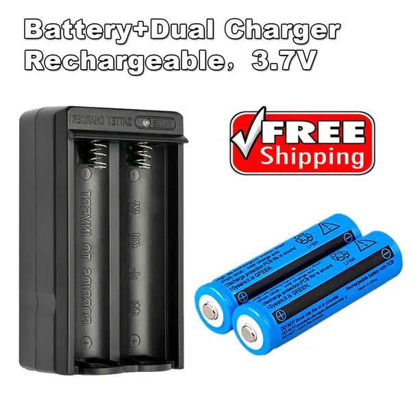 Main product image of Rechargeable Li-ion Batteries 3000mAh 3.7V with Dual Charger