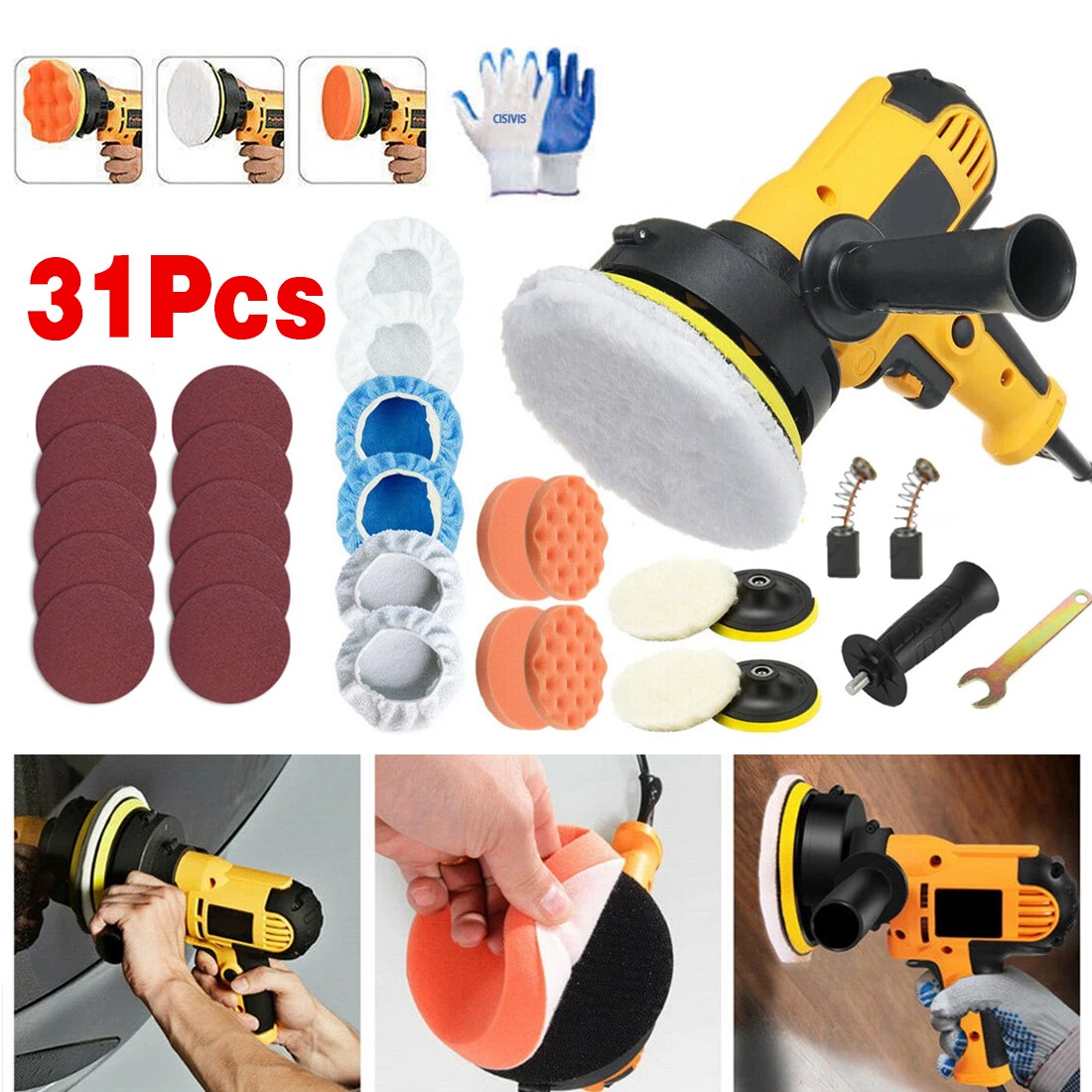 Main product image of 31-Piece Electric Rotary Polisher & Grinder Kit with Sponges