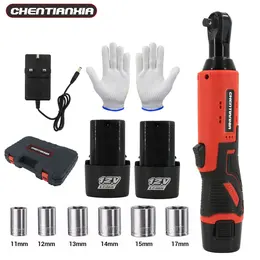 Product image of 3/8 inch Cordless Right-Angle Ratchet Wrench, 90-100 Nm, 2 Batteries