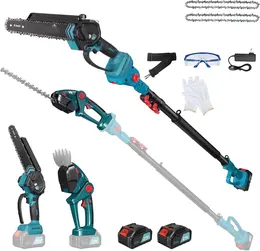 Product image of 6 Inch Telescopic Hedge Trimmer Chainsaw, 2 x 4.0Ah Battery