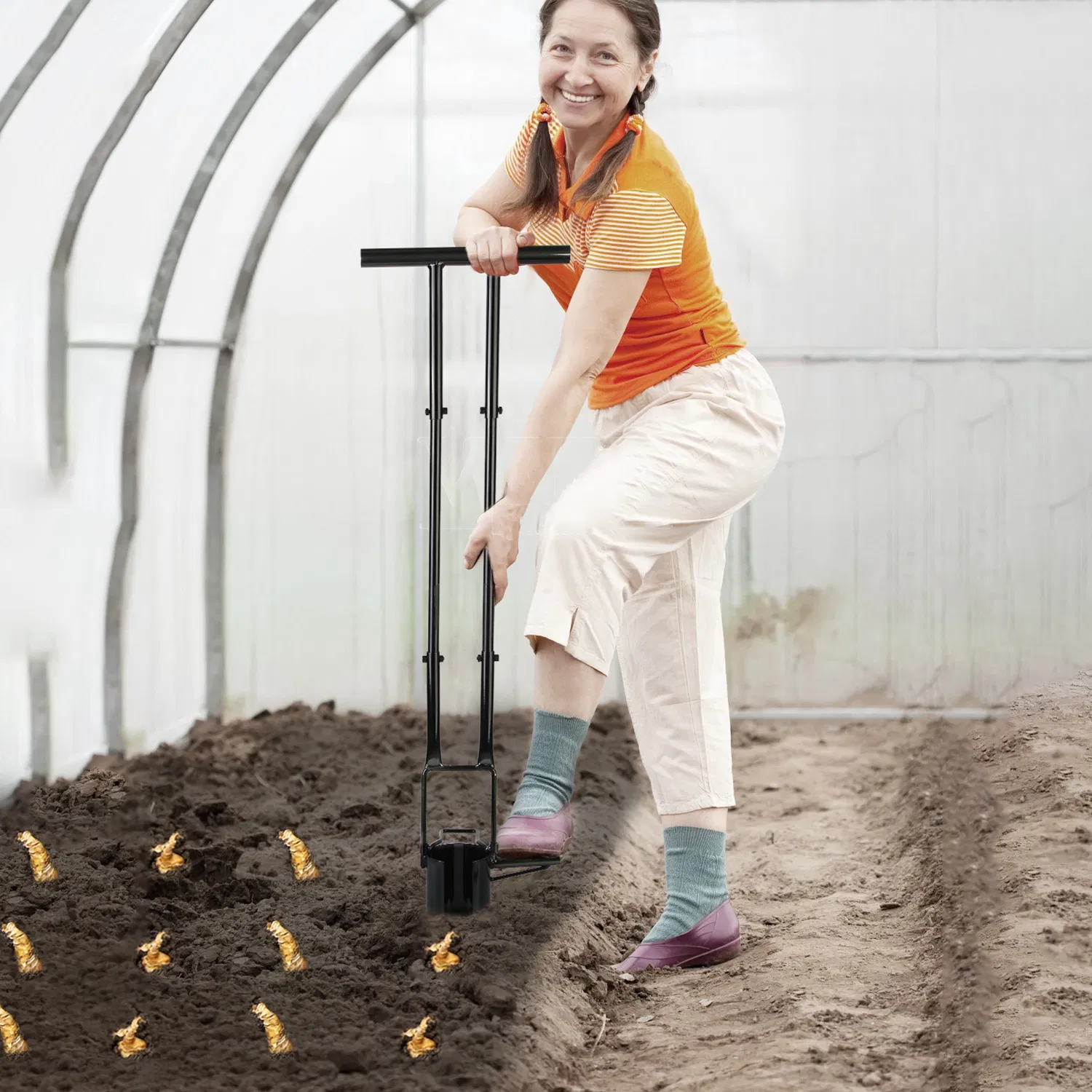Main product image of Long Handle Bulb Planter, 5-in-1 Planting Tool