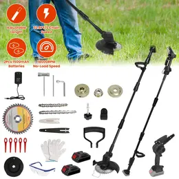 Product image of Cordless Pole Saw, Mini Chainsaw, Grass Trimmer, 21V 1500mAh x2, 4/6in Chain