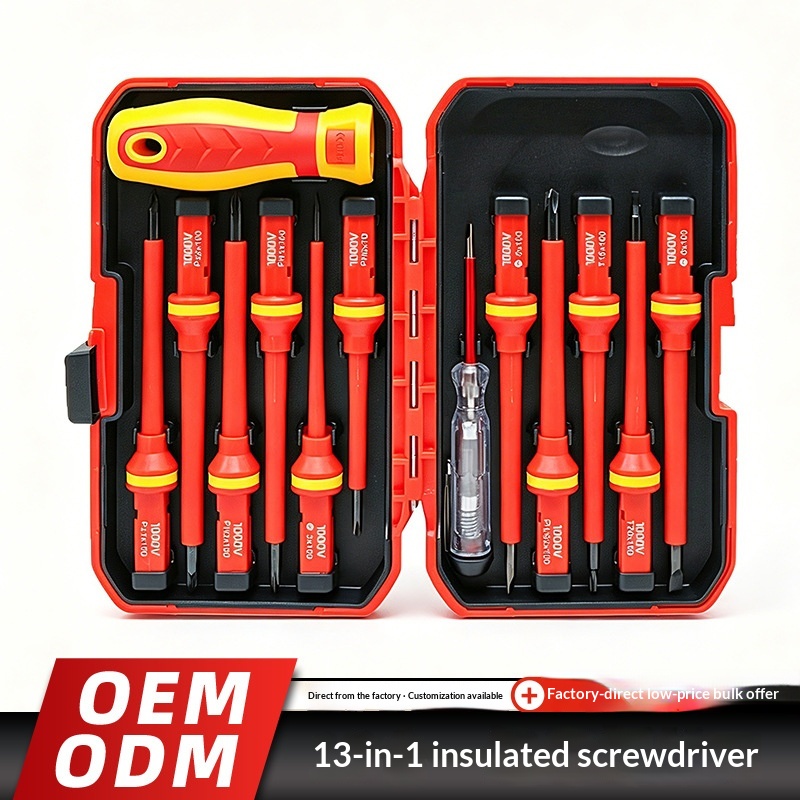 Main product image of 13-in-1 Insulated Screwdriver Set, Magnetic Tips, Soft Grip