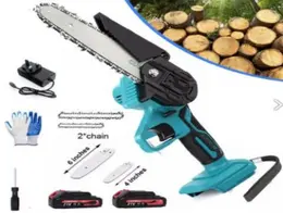 Product image of 6-Inch Cordless Mini Chainsaw, 4000W, with 2 Batteries