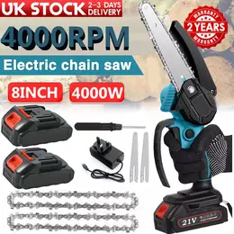 Product image of 8 Inch Cordless Chainsaw, 21V Li-Ion, 2 Batteries, Charger